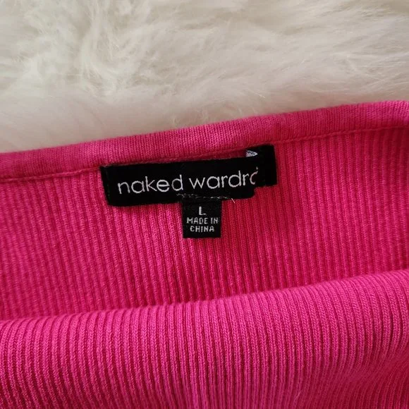 Naked Wardrobe Rasberry Snatched Bodysuit and Tube Top Lot L M - Picture 8 of 12